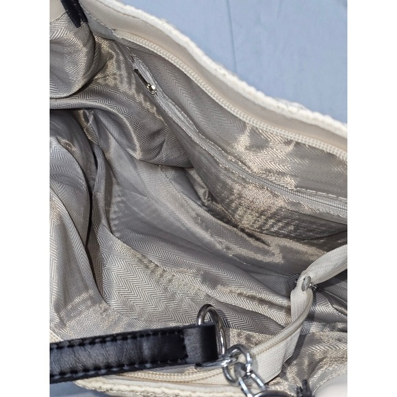 MIKAXQI & BAGS IVORY QUILTED DBL HANDLE SHOULDER WOMEN'S PURSE BAG TOTE 10x10" - Picture 10 of 13